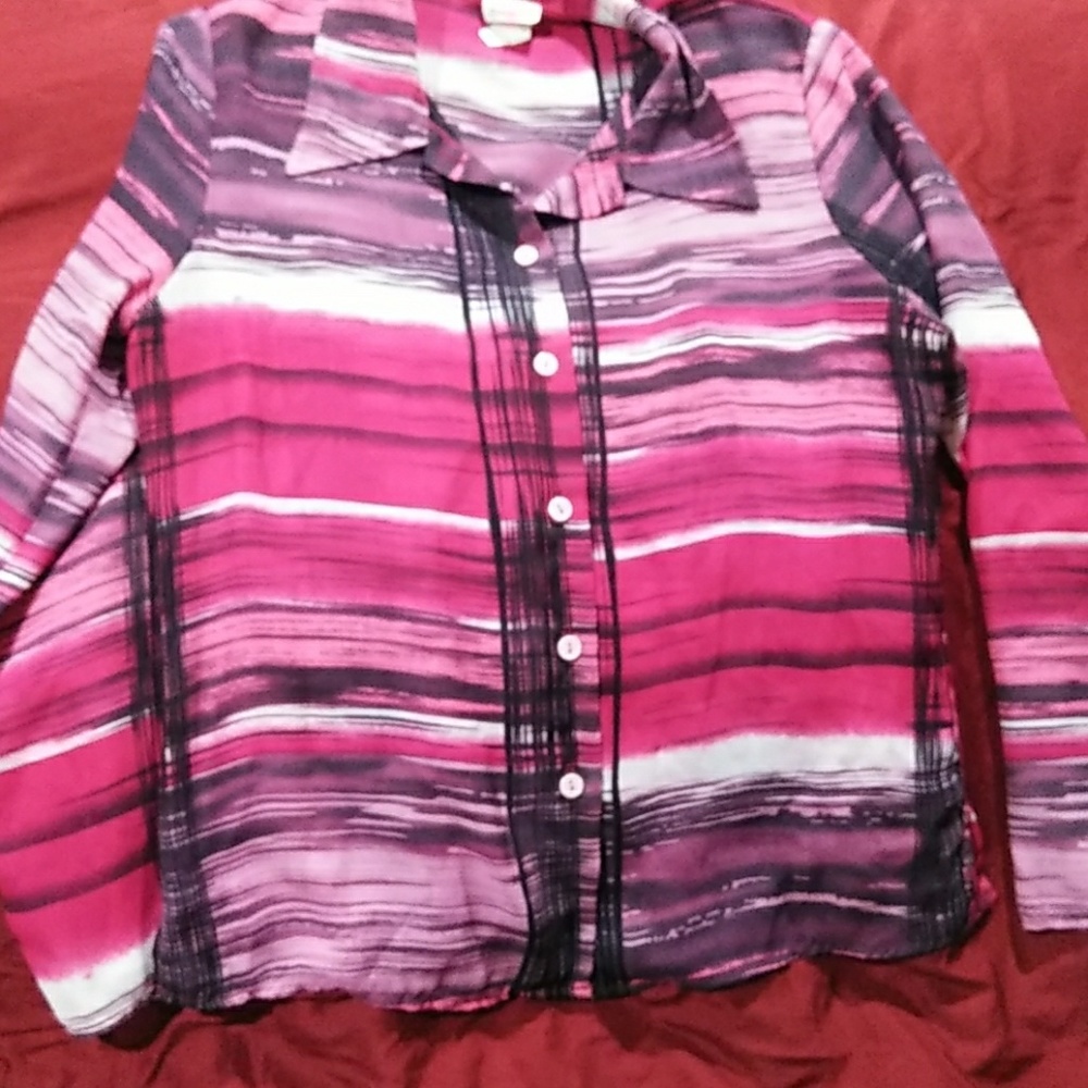 Fushia and black blouse